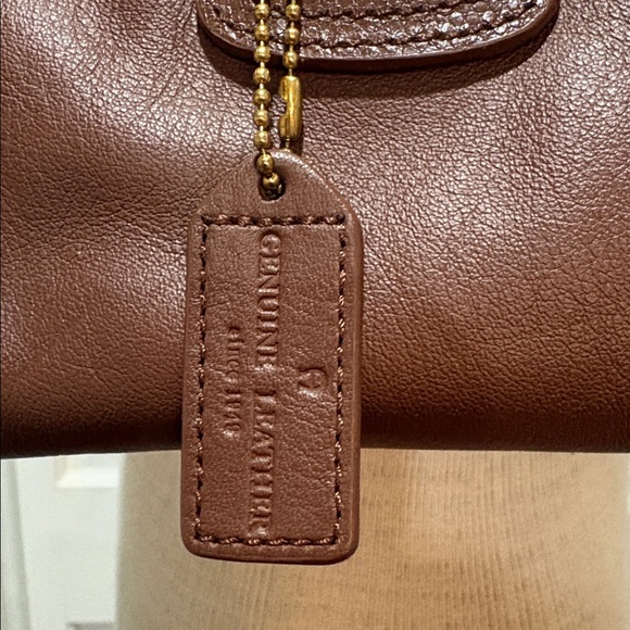 Etienne Aigner chocolate brown leather  with gold small purse - Picture 4 of 12